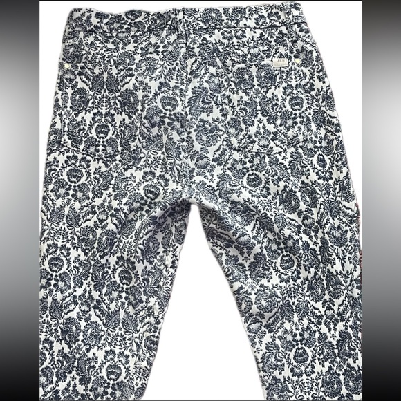 Damask Print Jen 7 Skinny Jeans Navy Cream Sz 6 $259 Ret - Picture 4 of 7